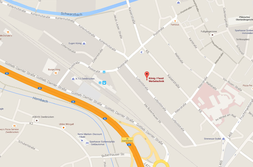 Standort König & Faust Werbetechnik Zweibrücken