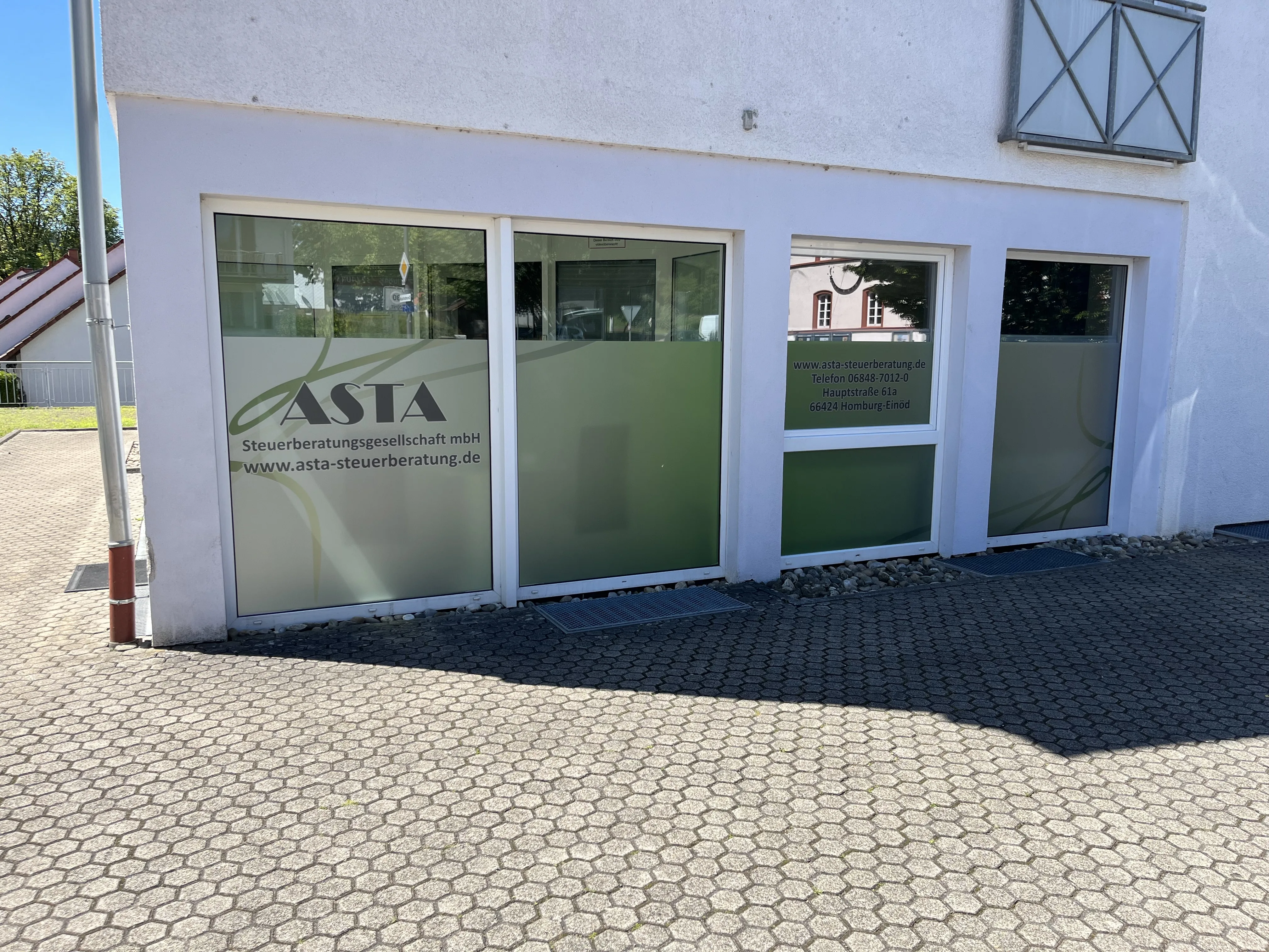 Milchglasfolie ASTA Steuerberatung